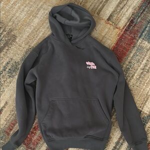 Gray Hoodie with Pink Logo